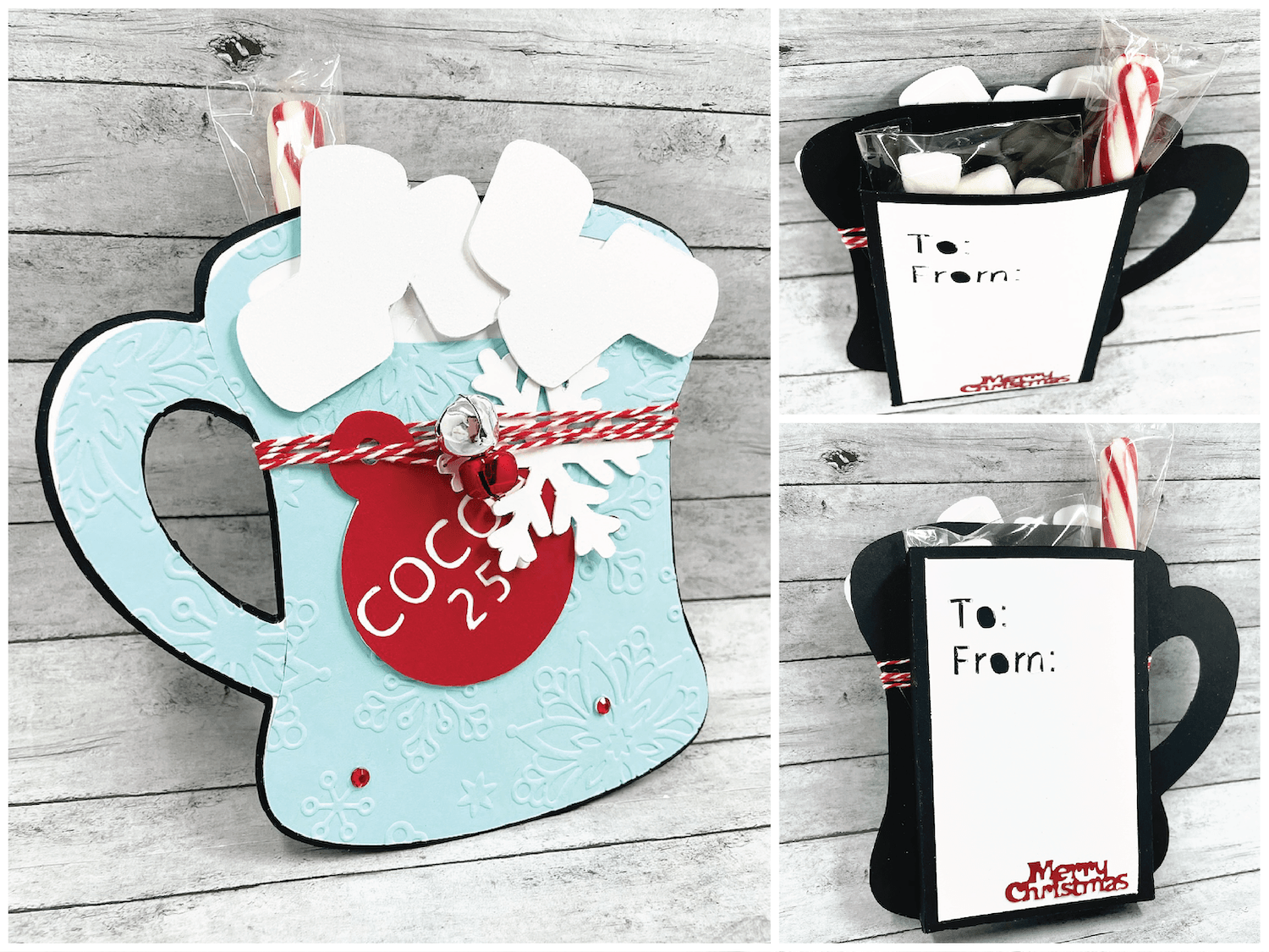 Hot Chocolate Holder, Envelope Gift Card, Christmas Cocoa Mugs SVG 