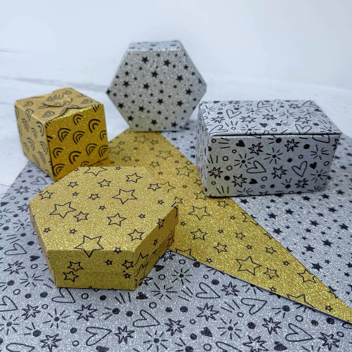 Gold Diamond Print Inkjet Glitter-Cardstock Warehouse