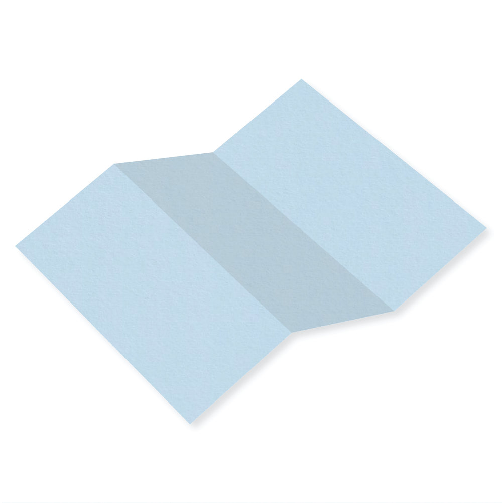Colorplan Azure Blue Tri Fold Card