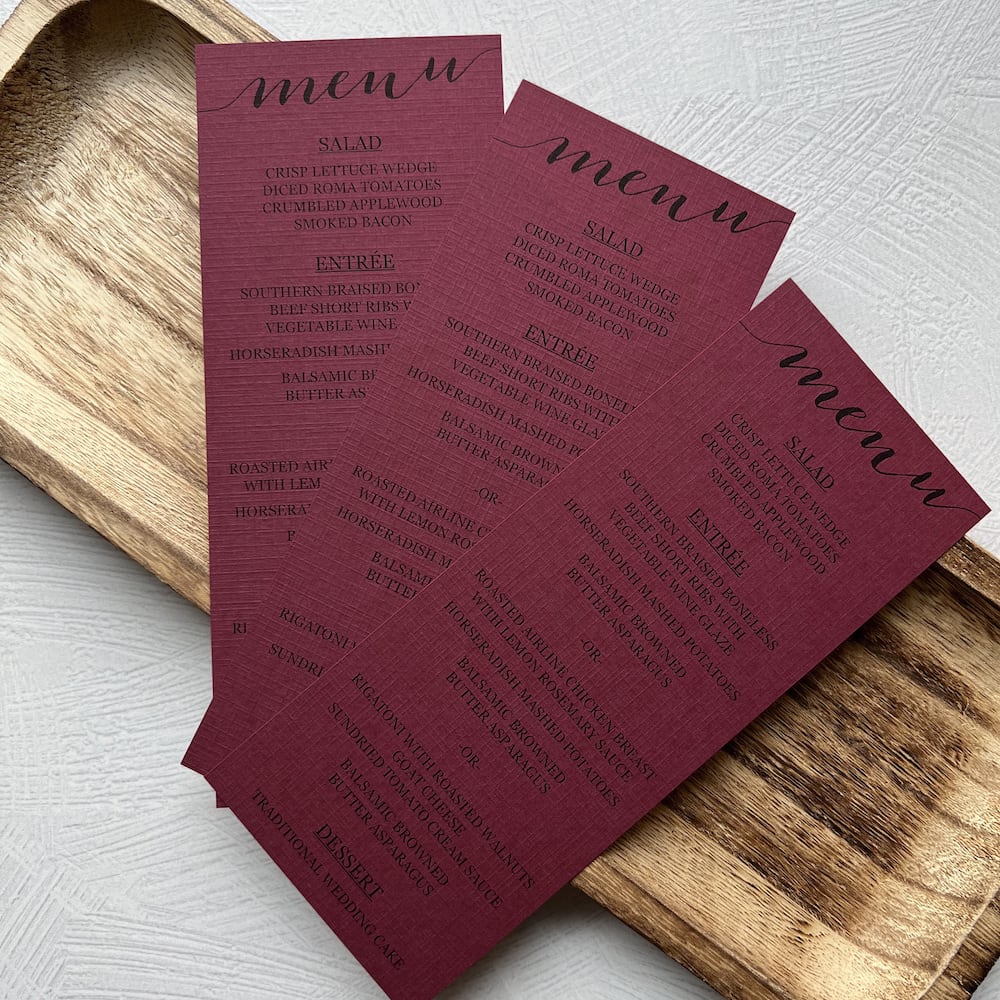 Monarch Red Linen Cardstock