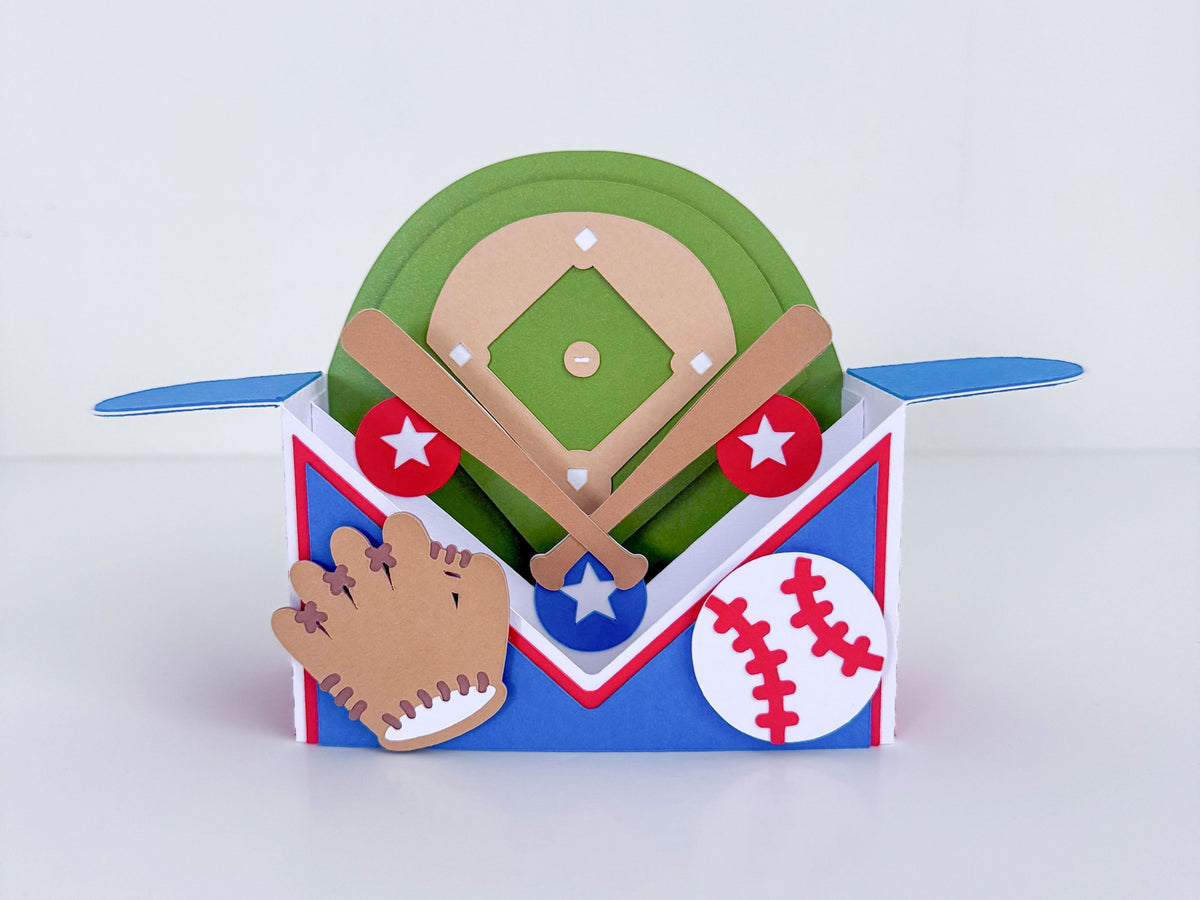 3d Paper Baseball Box Card