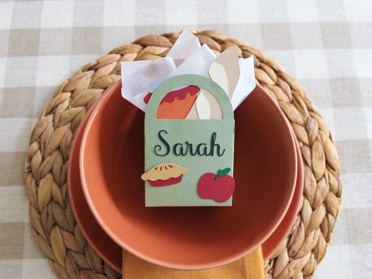 fall 3d mini paper shopping bag place card