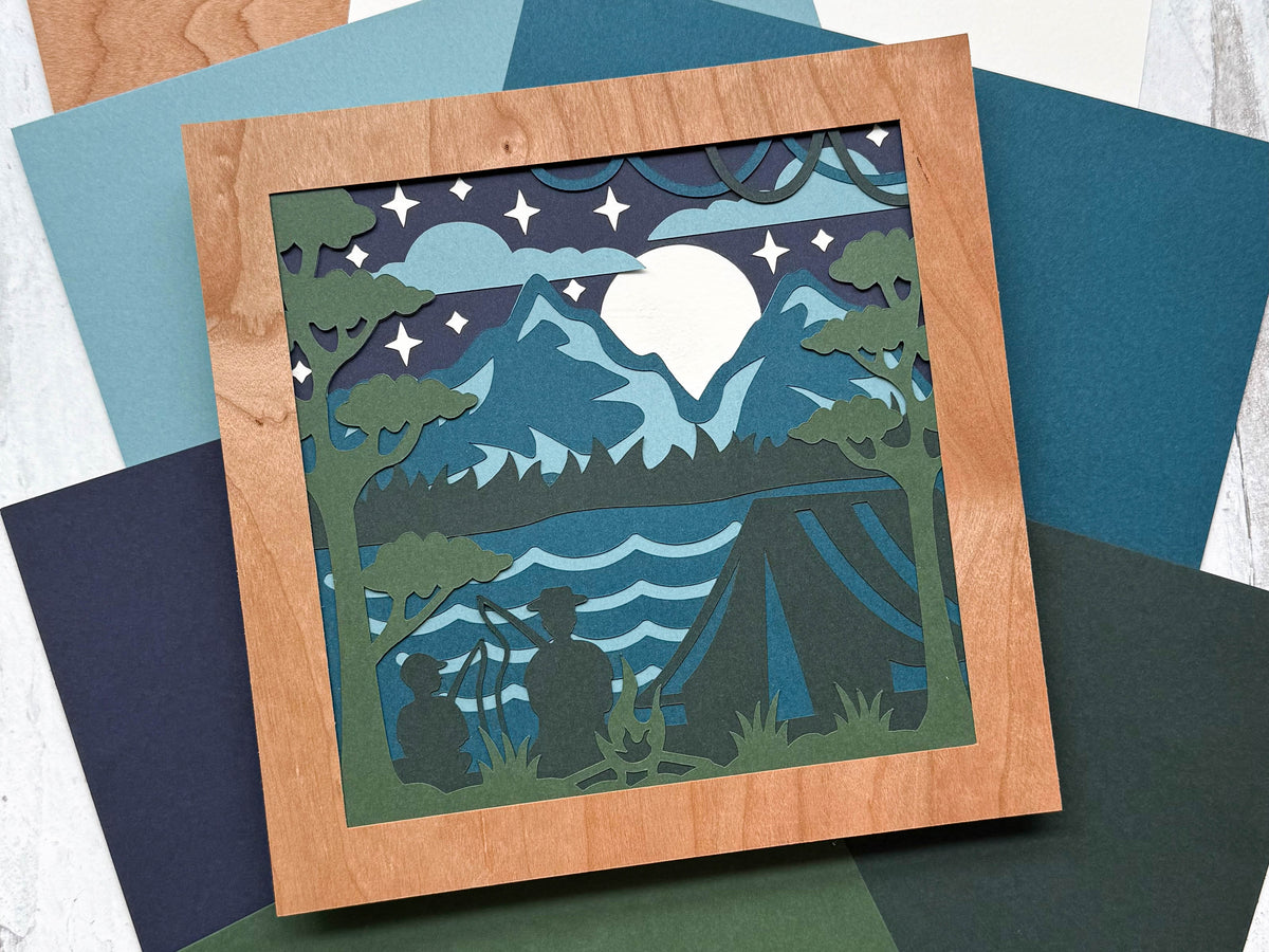 Father's Day Die Cut Paper Shadow Box