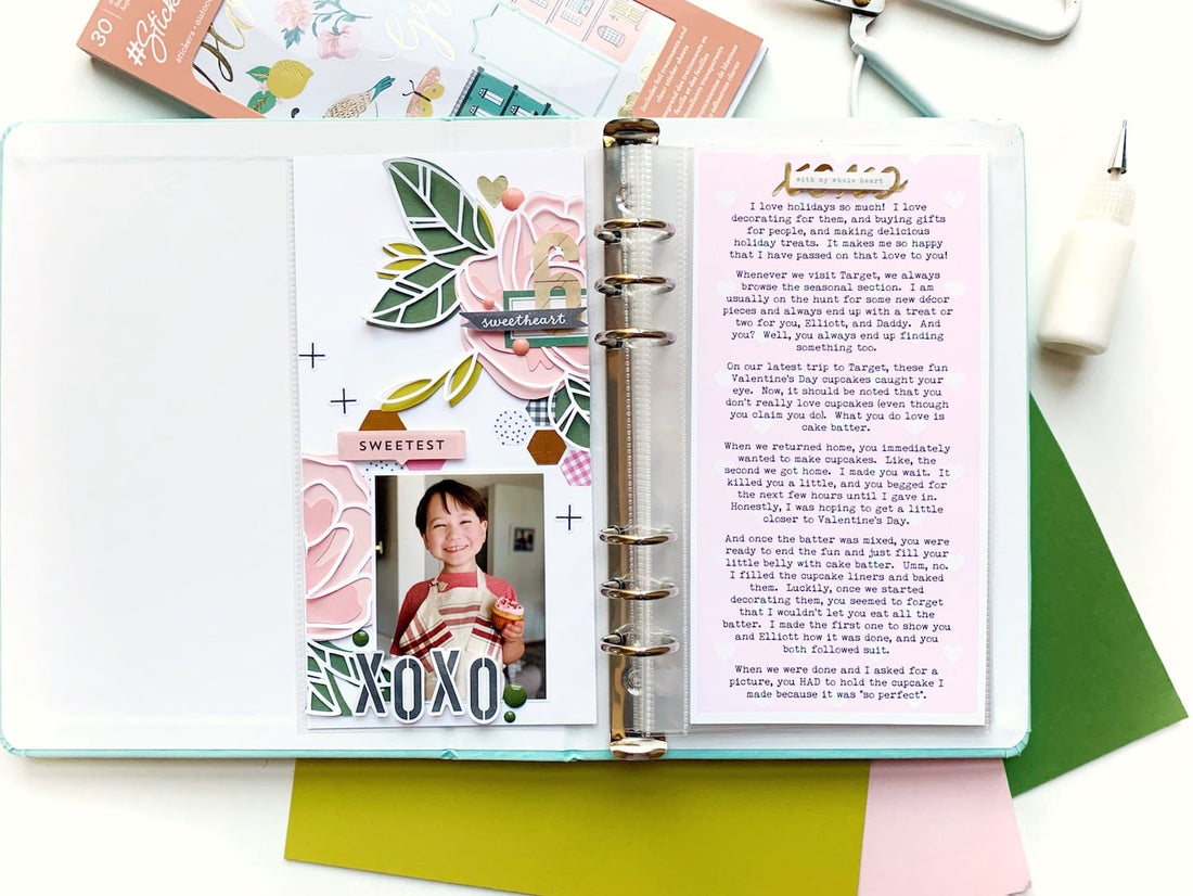 Floral Scrapbook Layout with Free Die Cut File - Cardstock Warehouse