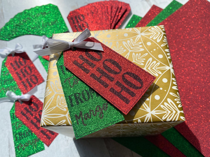 Printable Glitter Christmas Gift Tags