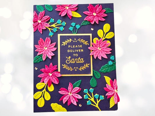 Jewel Tone Flowers Christmas Card - Cardstock Warehouse