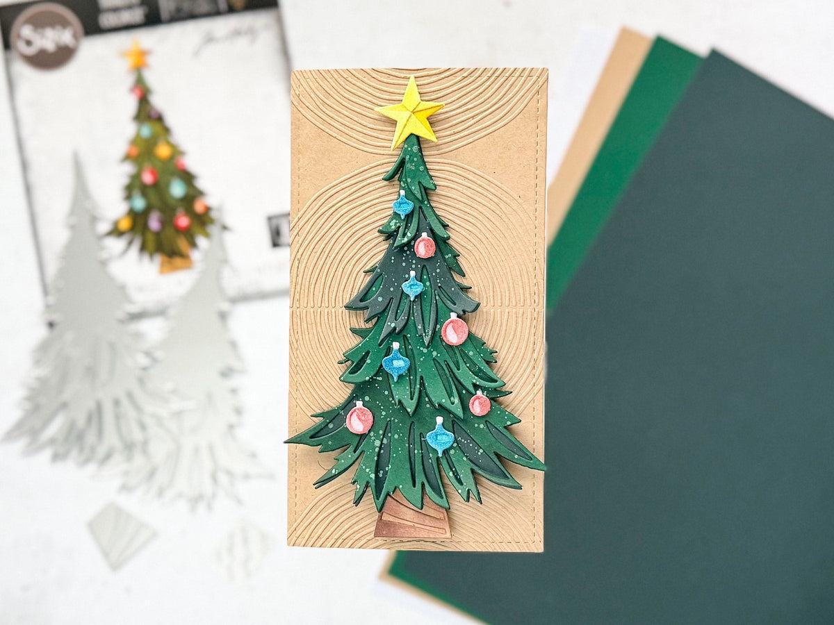 Layered Die Cut Christmas Tree Handmade Card