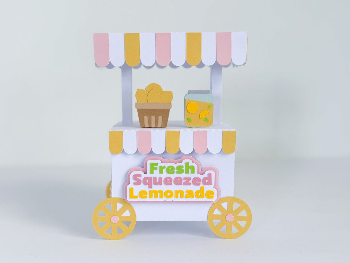 3D Lemonade Cart Favor Box