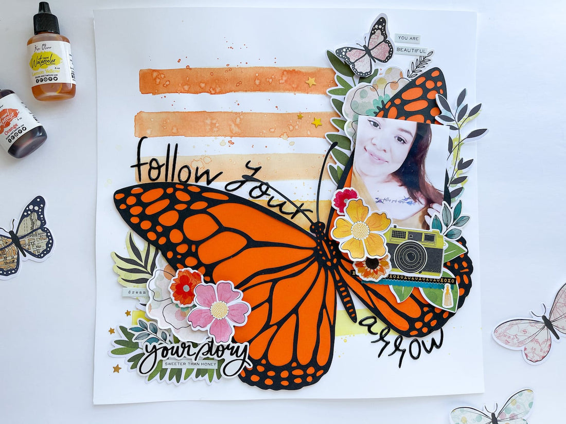 Butterfly Statement Piece Scrapbook Layout