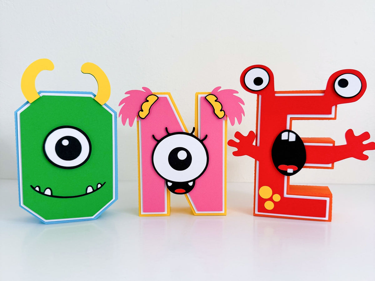 Little Monster Birthday Party 3D Letters