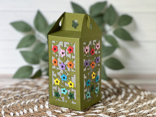 Paper Lantern with Rainbow Flowers - Cardstock Warehouse