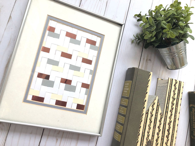 DIY Cardstock Paper Weaving Framed Art