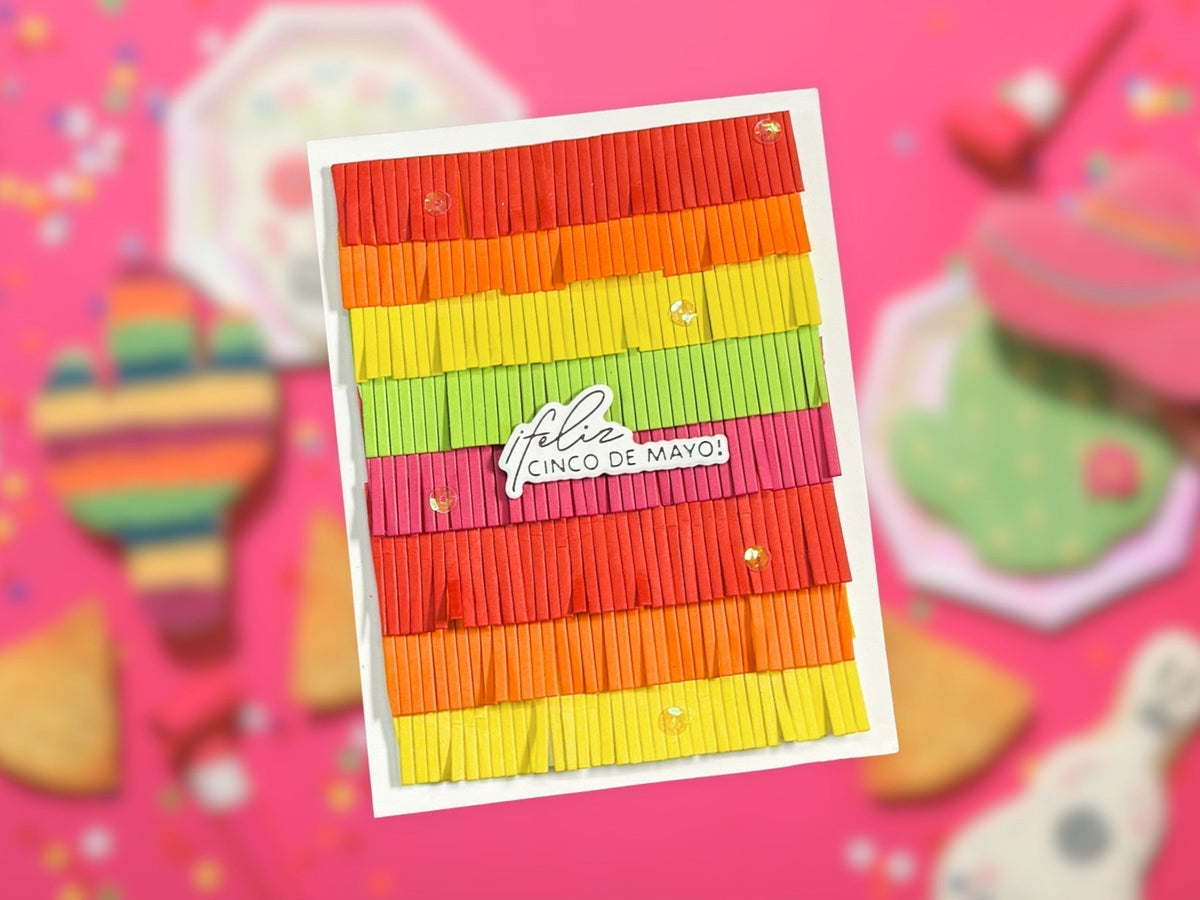 Piñata Fringe Fiesta Handmade Card
