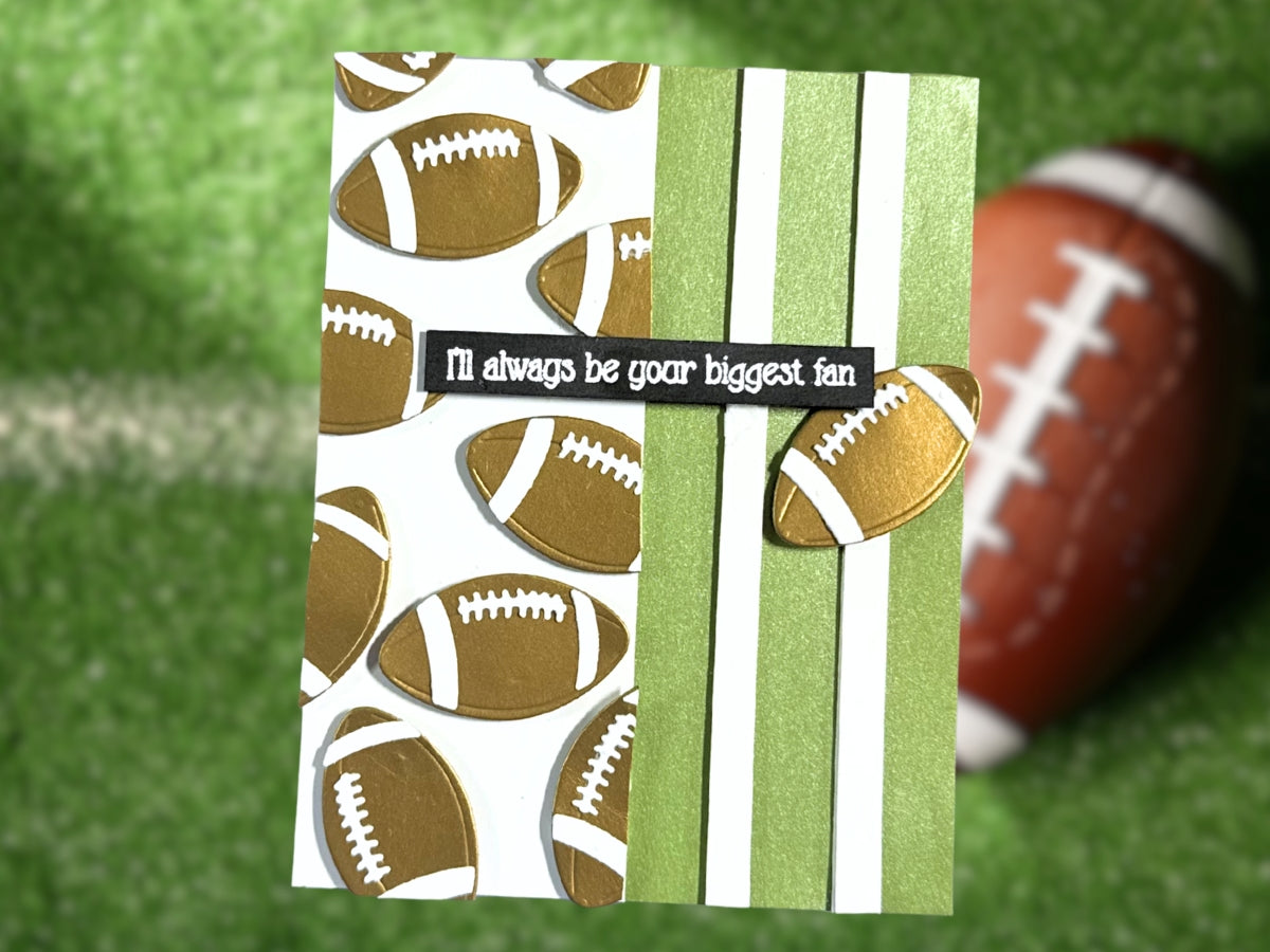 Football-themed Handmade Card using Stardream Metallic Paper