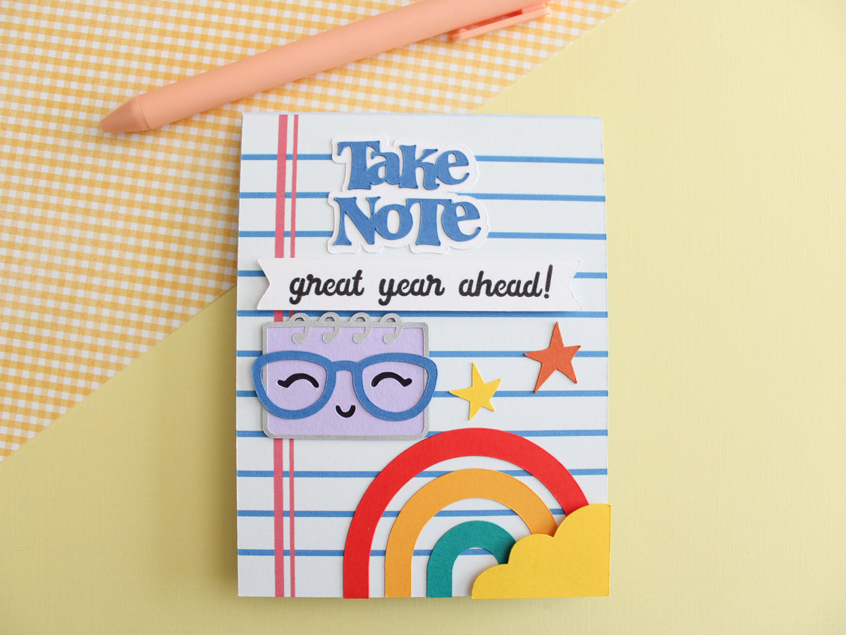 "Take Note" Back-to-School Handmade Greeting Card