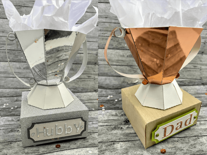 Metallic Father's Day Trophy and Card
