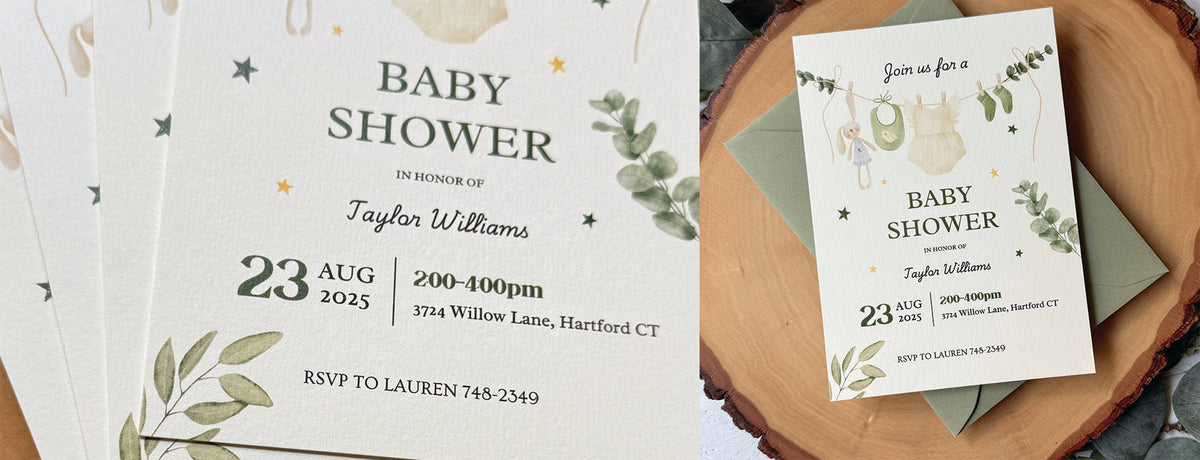 Print proof samples on premium cardstock for custom invitations and stationery