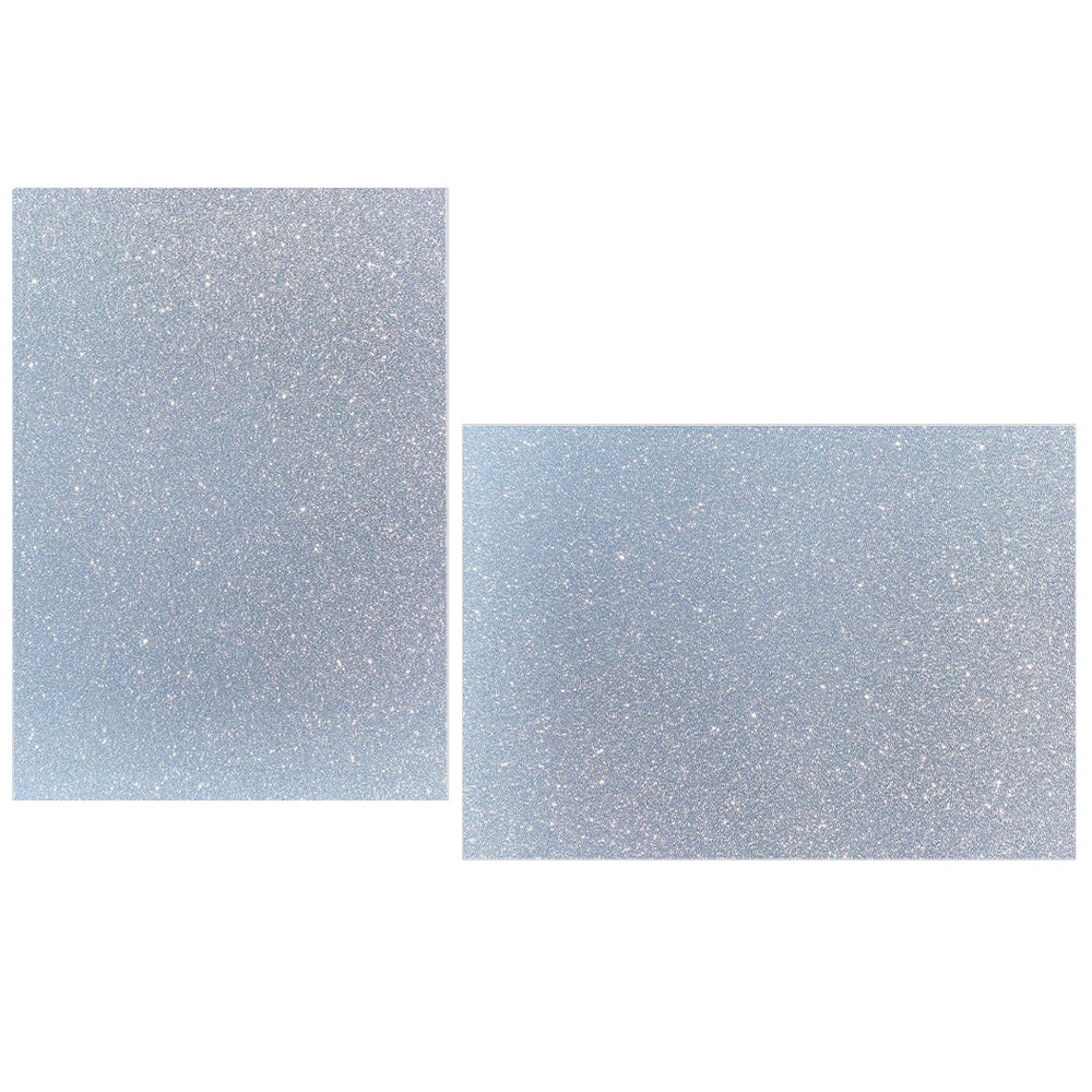 Silver Diamond Print Glitter Flat Cards