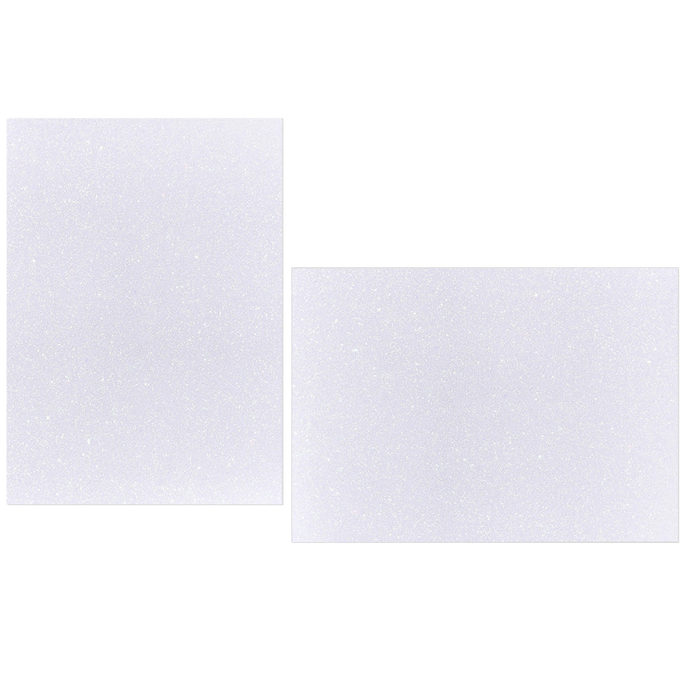White Diamond Print Glitter Flat Cards