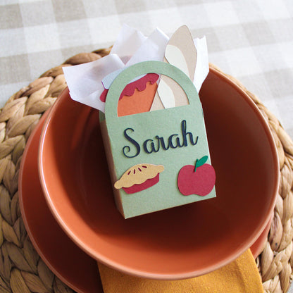 fall 3d mini paper shopping bag place card