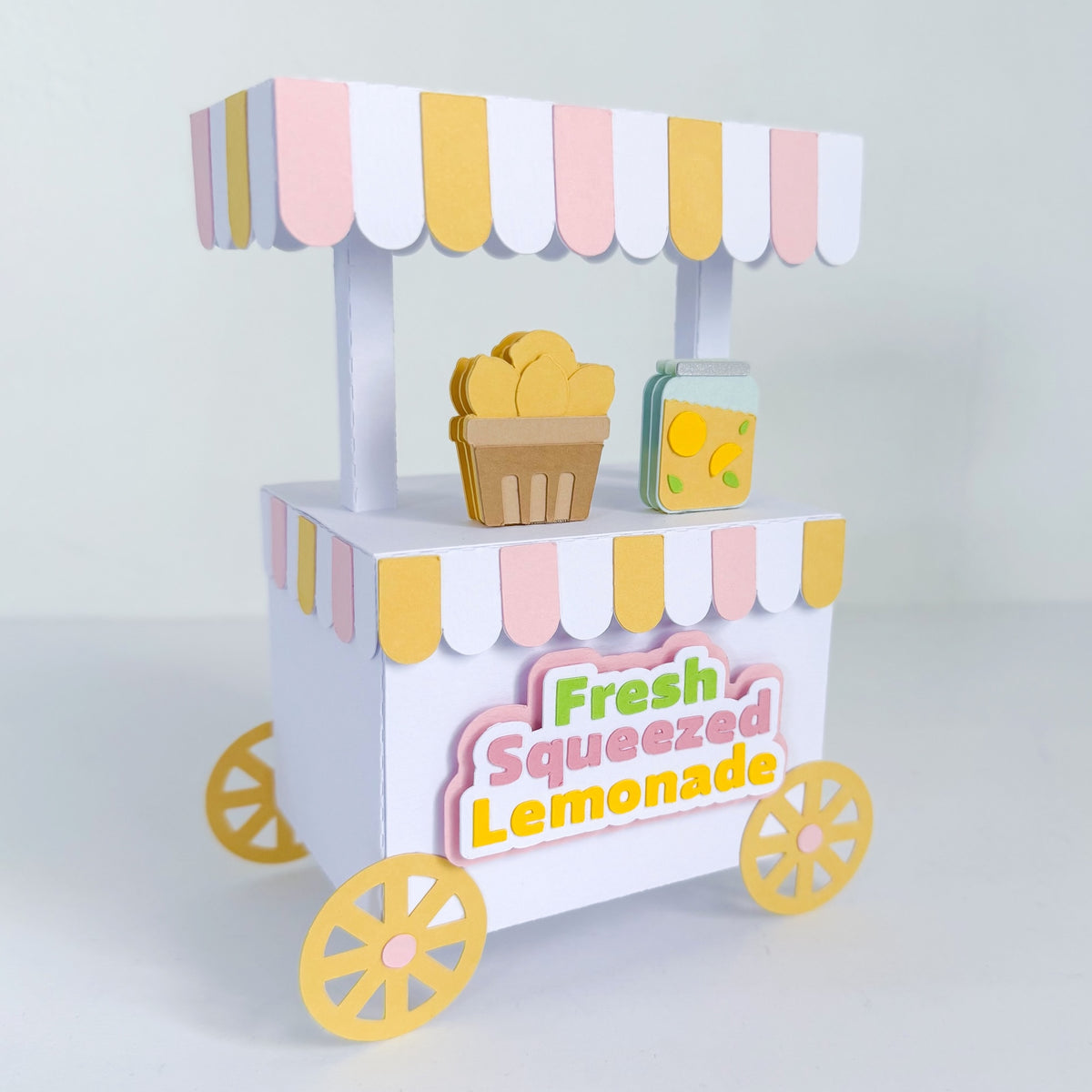 3d paper lemonade cart favor box