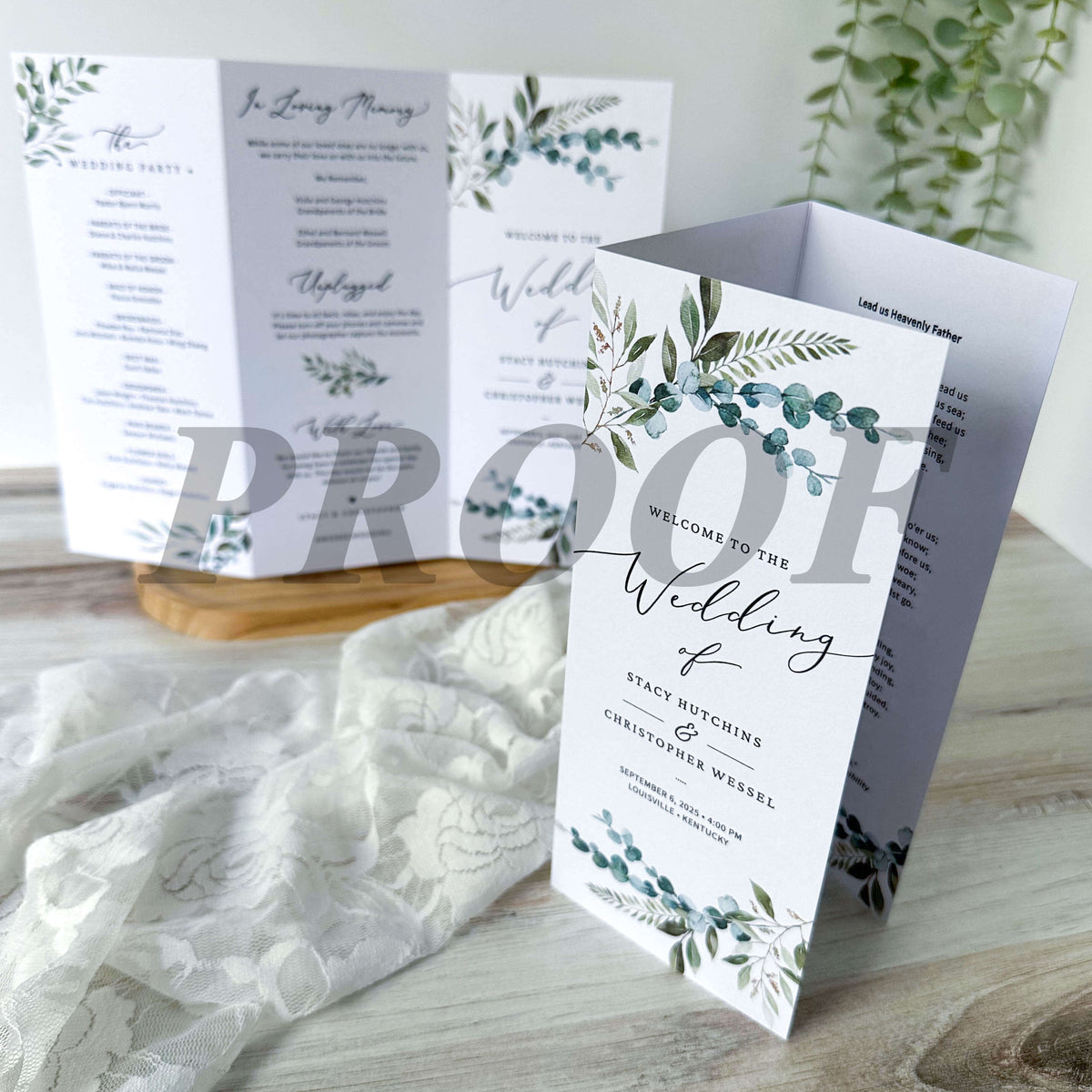 Proof Print Tri Fold Cards, Menus &amp; Programs
