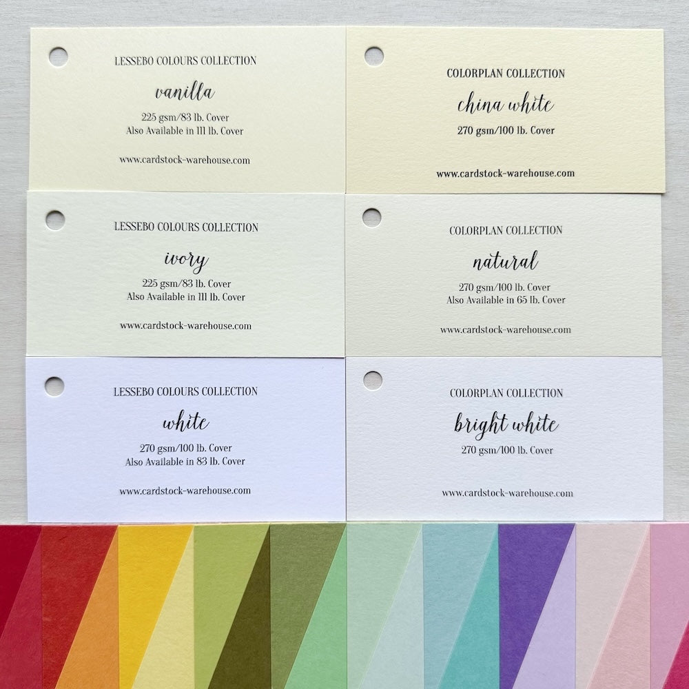  - off white, ivory, cream paper comparisons - Vanilla - Cardstock Warehouse