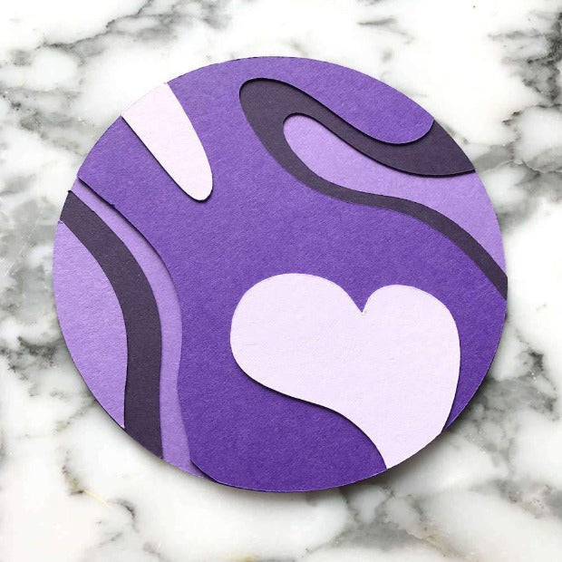 Purple Cardstock Planet Die-Cut