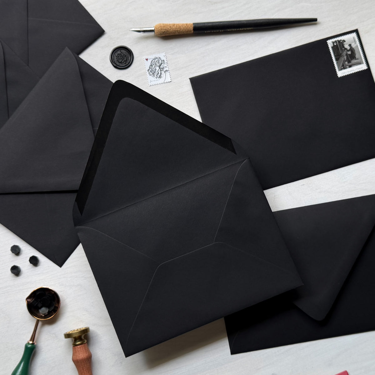 Sirio Ultra Black Euro Flap Envelopes