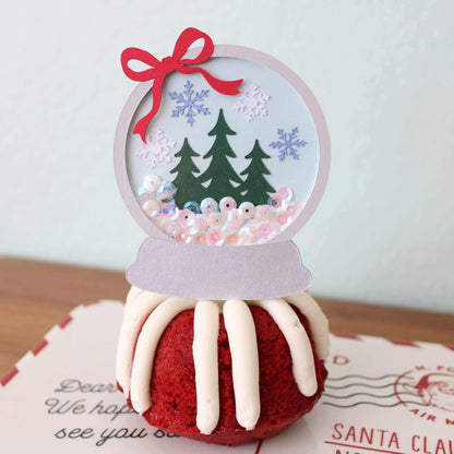 holiday snow globe mini shaker cake topper